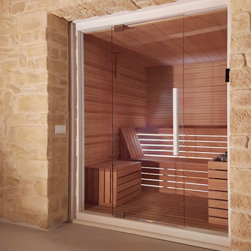 SAUNA INDOOR IN LEGNO DI OKUME'