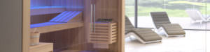 SAUNA SKY DA INTERNO IN LEGNO CON VETRATA