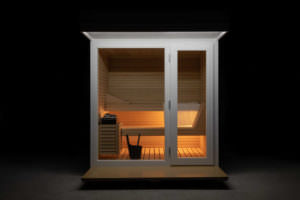 SAUNA IN LEGNO CON VETRATA PANORAMICA