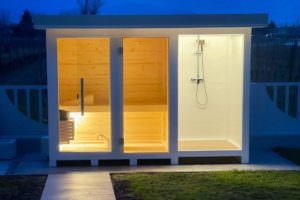 SAUNA MIAMI IN LEGNO CON DOCCIA INTEGRATA