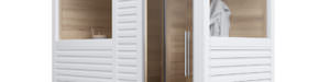 SAUNA DA ESTERNO IN LEGNO DI ABETE VERNICIATO