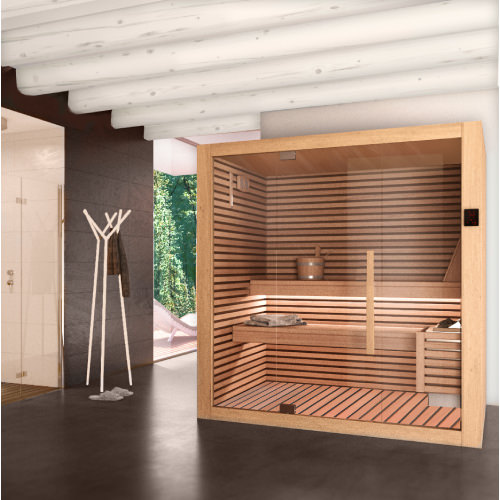 SAUNA INDOOR IN LEGNO DI OKUME'
