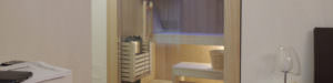 SAUNA SKY DA INTERNO IN LEGNO CON VETRATA
