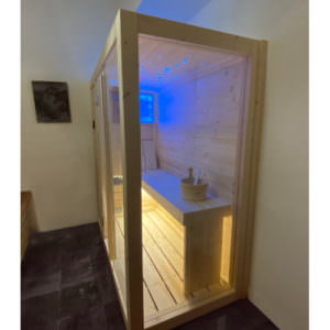 SAUNA IN LEGNO DI ABETE CON VETRATA PANORAMICA