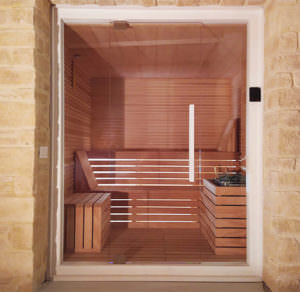 SAUNA INDOOR IN LEGNO DI OKUME'