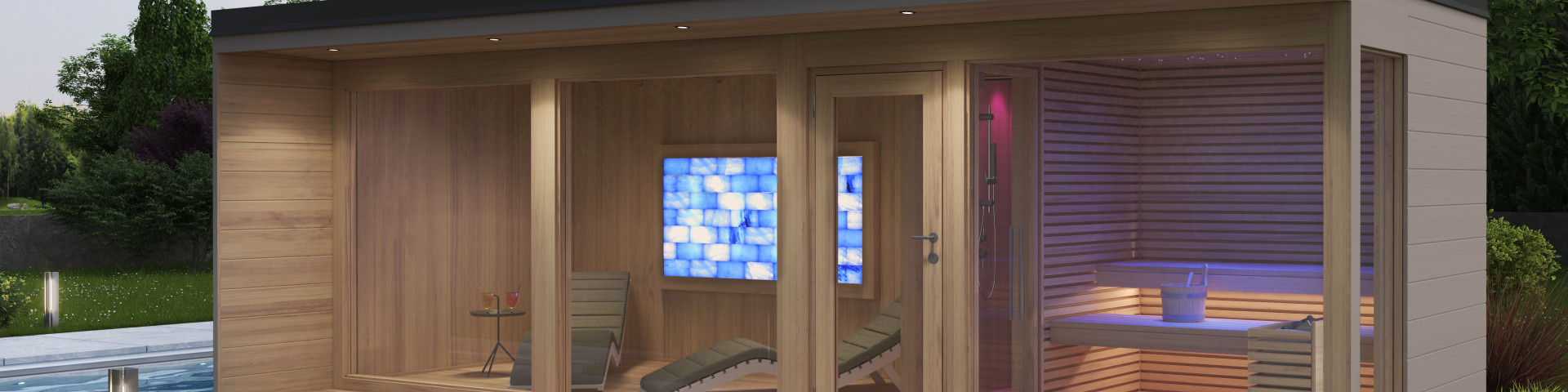 OUTDOOR WOODEN HOUSE FOR WELLNESS AREA RELAX AREA