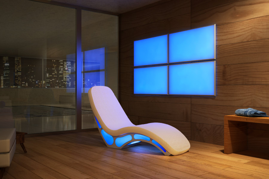 POLTRONA RELAX MOD. FLAG POLTRONA DI DESIGN CON CROMOTERAPIA E CALORE INCORPORATO