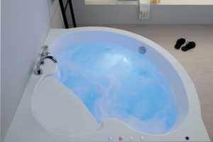 VASCA IDROMASSAGGIO SEMICIRCOLARE CON LED E CROMOTERAPIA