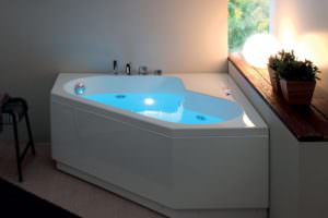 VASCA IDROMASSAGGIO SEMICIRCOLARE CON LED E CROMOTERAPIA