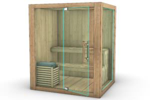 SAUNA DA ESTERNO IN LEGNO DI OKUME' E PERO REALIZZATA PER IL GFVIP6
