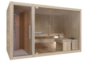 INDOOR SAUNA MONOBLOC WITH SHOWER