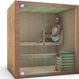 SAUNA DA INTERNO MOD.KAZAKISTAN SAUNA DA INTERNO IN LEGNO DI PERO E LISTELLI DI OKUME'