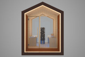 SAUNA OUTDOOR CON TETTO A 2 FALDE