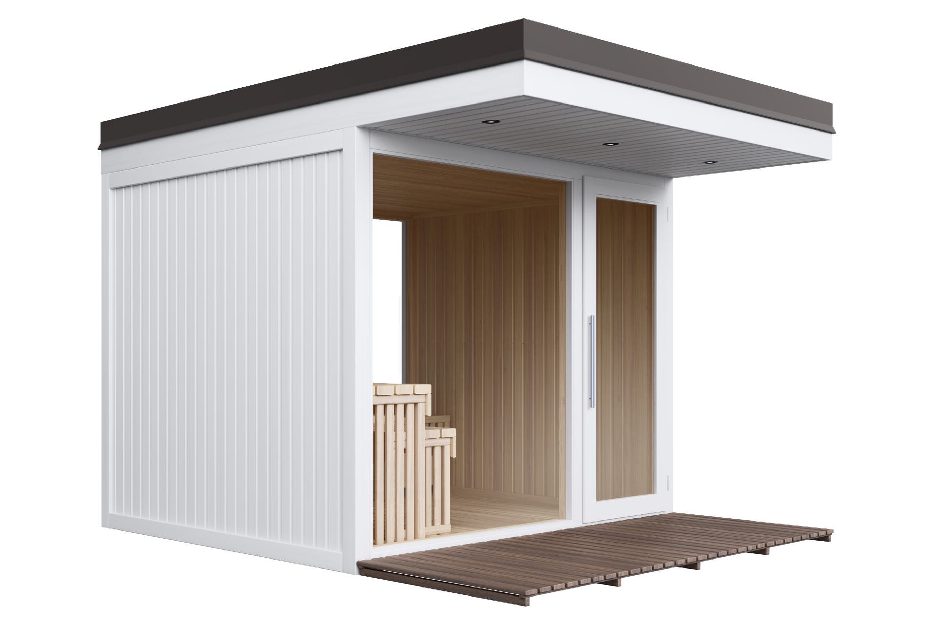 SAUNA OUTDOOR CON VETRATA PANORAMICA