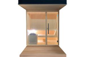 SAUNA CON VERNICIATURA ESTERNA IN LEGNO